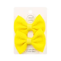 Sweet Solid Color Bow Knot Cloth Hair Clip sku image 1