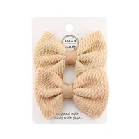 Sweet Solid Color Bow Knot Cloth Hair Clip sku image 4