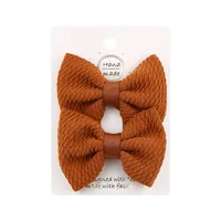 Sweet Solid Color Bow Knot Cloth Hair Clip sku image 5