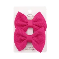 Sweet Solid Color Bow Knot Cloth Hair Clip sku image 11