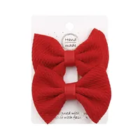 Sweet Solid Color Bow Knot Cloth Hair Clip sku image 14