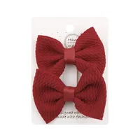 Sweet Solid Color Bow Knot Cloth Hair Clip sku image 15