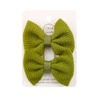 Sweet Solid Color Bow Knot Cloth Hair Clip sku image 21