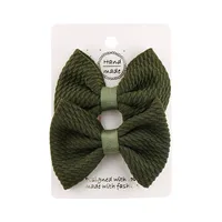 Sweet Solid Color Bow Knot Cloth Hair Clip sku image 24