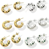 Luxurious Letter 304 Stainless Steel Rhinestones 16K Gold Plated White Gold Plated Gold Plated Ear Studs main image 3