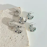 Luxurious Letter 304 Stainless Steel Rhinestones 16K Gold Plated White Gold Plated Gold Plated Ear Studs main image 5