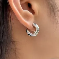 Luxurious Letter 304 Stainless Steel Rhinestones 16K Gold Plated White Gold Plated Gold Plated Ear Studs main image 4