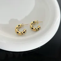 Luxurious Letter 304 Stainless Steel Rhinestones 16K Gold Plated White Gold Plated Gold Plated Ear Studs sku image 1