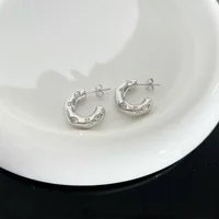 Luxurious Letter 304 Stainless Steel Rhinestones 16K Gold Plated White Gold Plated Gold Plated Ear Studs sku image 3