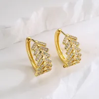 Fashion Star Moon Copper Dangling Earrings Inlay Zircon Copper Earrings main image 2