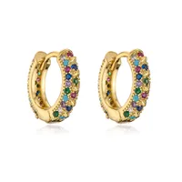 Fashion Star Moon Copper Dangling Earrings Inlay Zircon Copper Earrings sku image 1