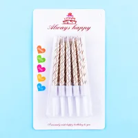 Colorful Spiral Stripe Paraffin Wax Party Candle sku image 5