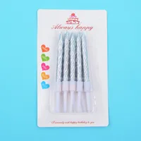 Colorful Spiral Stripe Paraffin Wax Party Candle sku image 4