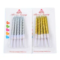 Colorful Spiral Stripe Paraffin Wax Party Candle main image 3