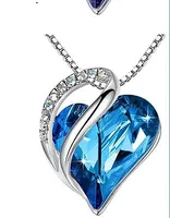 Fashion Heart Shape Alloy Plating Artificial Gemstones Necklace sku image 8