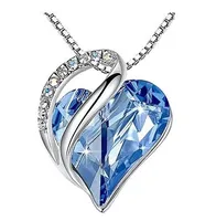 Fashion Heart Shape Alloy Plating Artificial Gemstones Necklace sku image 3