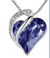 Fashion Heart Shape Alloy Plating Artificial Gemstones Necklace sku image 11