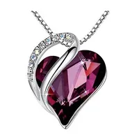 Fashion Heart Shape Alloy Plating Artificial Gemstones Necklace sku image 12