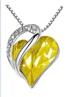 Fashion Heart Shape Alloy Plating Artificial Gemstones Necklace sku image 1