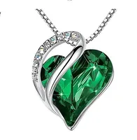 Fashion Heart Shape Alloy Plating Artificial Gemstones Necklace sku image 2
