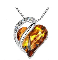 Fashion Heart Shape Alloy Plating Artificial Gemstones Necklace sku image 10
