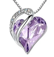 Fashion Heart Shape Alloy Plating Artificial Gemstones Necklace sku image 6