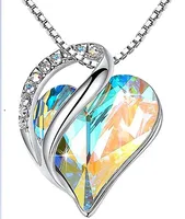 Fashion Heart Shape Alloy Plating Artificial Gemstones Necklace sku image 9