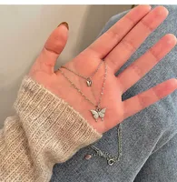 Simple Style Butterfly Alloy Plating Rhinestones Necklace main image 5