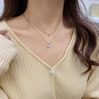 Simple Style Butterfly Alloy Plating Rhinestones Necklace main image 4