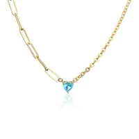 Fashion Heart Shape Metal Chain Zircon Necklace sku image 3