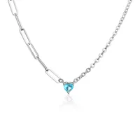 Fashion Heart Shape Metal Chain Zircon Necklace main image 4