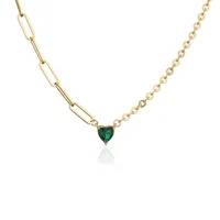 Fashion Heart Shape Metal Chain Zircon Necklace main image 5