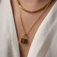 Wholesale Jewelry Fashion Letter 304 Stainless Steel 18K Gold Plated Plating Necklace main image 1