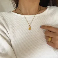 Wholesale Jewelry Fashion Letter 304 Stainless Steel 18K Gold Plated Plating Necklace main image 4