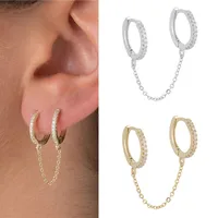 925 Sterling Silver Zircon Circle Earrings main image 2