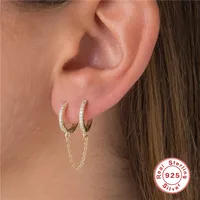 925 Sterling Silver Zircon Circle Earrings main image 3