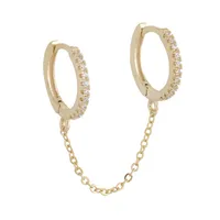 925 Sterling Silver Zircon Circle Earrings main image 1