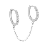 925 Sterling Silver Zircon Circle Earrings main image 4