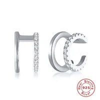 925 Sterling Silver Zircon Geometric Ear Studs main image 2