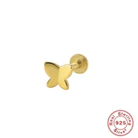 Fashion Leaf Crown Flower Sterling Silver Inlay Zircon Ear Studs 1 Piece sku image 4