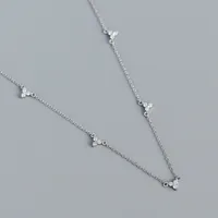 Fashion Geometric Sterling Silver Necklace Plating Metal Zircon 925 Silver Necklaces sku image 1