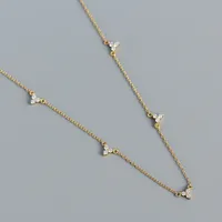 Fashion Geometric Sterling Silver Necklace Plating Metal Zircon 925 Silver Necklaces sku image 2