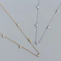 Fashion Geometric Sterling Silver Necklace Plating Metal Zircon 925 Silver Necklaces main image 1