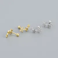 Sweet Star Sterling Silver Ear Studs Plating Zircon 925 Silver Earrings main image 5