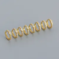 925 Sterling Silver Zircon Circle Earrings main image 2