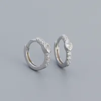 925 Sterling Silver Zircon Circle Earrings sku image 3