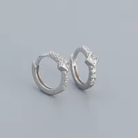 925 Sterling Silver Zircon Circle Earrings sku image 1