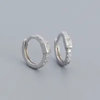 925 Sterling Silver Zircon Circle Earrings sku image 5
