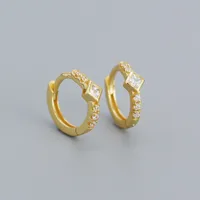 925 Sterling Silver Zircon Circle Earrings sku image 2
