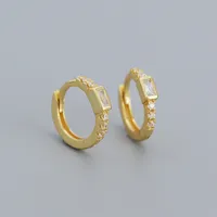925 Sterling Silver Zircon Circle Earrings sku image 6